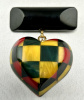 SZ40 Shultz 4 layer checkerboard heart on bar pin